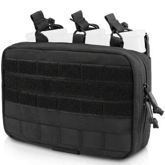 Tactical Mag Admin Pouch, Molle Utility Tool Pouch Medical EMT Organizer With Triple Stacker Magazine Holder
