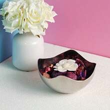 Hosley Set of 4 Silver Finish Metal Bowl 5.75 Inch Diameter Ideal for Potpourri LED Candles Weddings Special Events Center Pieces Craft. Use Decor to Coordinate O3 - Plateado - Ver 4