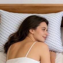 Queen Pillows Set Of 2, Cooling And Supportive Pillows Full Size Set Of 2 For Side And Back Sleepers, Down Alternative Hotel Collection Sleeping Pillow,Deluxe Bamboo Pillow Hypoallergenic Cool Hotel, Christmas Bedding Set For Thanks Giving Gifts, New Gifts,Dorm Room Essentials College,Bed  Decorations,Christmas Decor, Room Bedroom Decor,Blue ﻿ - Màu xanh lam - Xem 4
