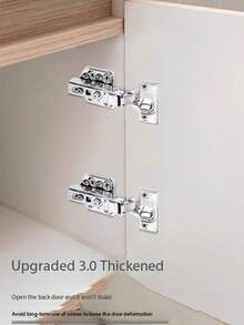 10个/20个银色直型和弯型缓闭式橱柜铰链，标准橱柜门铰链，适用于衣柜和厨房橱柜 - 銀色 - 查看 10