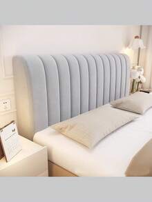 1pc Velvet Thickened Headboard Cover, Suitable For Standard Double Bed, King Size Bed, California King Bed, Quilted Headboard Cover, Soft And Dust-Proof, Bedroom Decor, Washable, Long Protective Cover With Pillow, Suitable For Extra Large Bed, Elastic Filling, Elegant For Double Bed, Single Bed, Applicable For Wooden Bed, Suitable For Couples