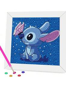Disney Embroidery Diamond Painting Kit, Includes Tools, Handmade DIY Relaxing Art Decor Gift, Suitable For Valentine's Day, Thanksgiving Gift (The Picture Shows The Finished Product, You Need To Make It Yourself After Purchase) (The Set Includes Canvas, Diamonds, Tool Kit And White Plastic Frame)