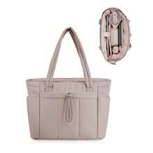 Women's Multi-Functional Laptop Bag With A Cup And Laptop Compartment, Suitable For 13-15 Inch Laptop And Pad, Women's Travel Tote Bag, Trolley Sleeve For Travel, Work, Nurse, Women, Christmas Gift - 黑色 - 查看 1