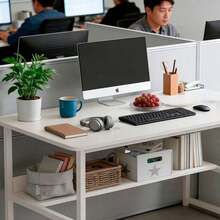 Mesa Auxilia Escritorio Para Oficina Escritorio Armable Muebles Para Pc - Blanco - Ver 8