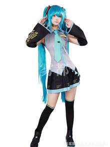 Virtual Idol Cosplay Costume Official Costume Patent Leather Cosplay Women's Anime Girl JK Costume Full Set - CY白銀漆皮全套 - 查看 6