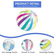 1pc Striped Transparent Inflatable Ball, PVC Polka Dot Transparent Ball, Colorful Spotted Striped Print Inflatable Toy Ball, Home Party Game Props, Pool Party Decor, Gift - Multicolor - View 9