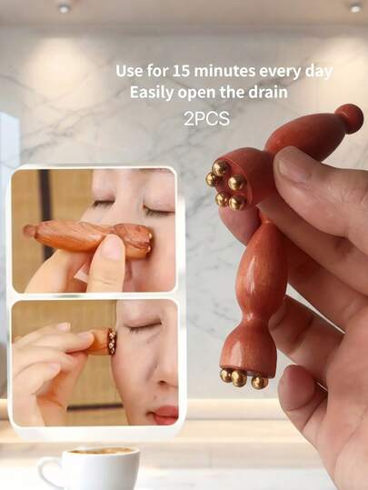 1pc Manual Face & Eye Massager, Eyebrow & Face Massage Stick, No Battery Required, Mini Lotus Face Massager, Face Beauty Gua Sha Board, Eye Massage Stick, Acupoint Skincare Meridian Massager