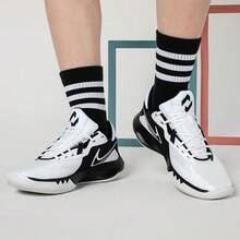 Nike Precision 6 精密6 圓頭繫帶 耐磨 低筒 籃球鞋 男款 黑白 - 黑與白 - 查看 6