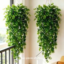 Doraeyun 1/4 chậu cây giả hỗn hợp (dây leo bạch đàn + dây leo cỏ) dùng để treo ban công/trang trí sân vườn/lan can sân thượng/trang trí tường, kết cấu sống động như thật và độ rủ tự nhiên, chất liệu chống phai màu và chịu được thời tiết ngoài trời, không cần bảo dưỡng, phù hợp cho mọi dịp: Ngày lễ tình nhân, mùa xuân, Lễ Tạ ơn, Ngày Nhà giáo, Lễ Phục sinh, tất cả các mùa. - màu xanh lá - Xem 11