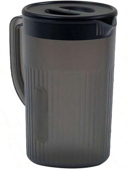 EstiloJarra de Plástico de 2,7 L con Tapa, Jarra de Agua Fría Resistente a Altas Temperaturas de Gran Capacidad para Jugo, té, Apariencia Exquisita (Negro)Versión mejorada