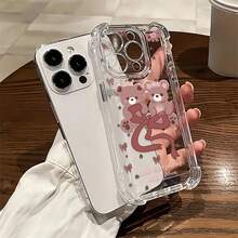 Funda para teléfono con diseño de oso y lazo Play Element, compatible con iPhone 16, 15, 14 Pro Max, 13, 12, 11, XR y XS Plus. Fabricada en silicona TPU, ofrece protección contra golpes y caídas, además de una excelente sensación al tacto. Es el regalo ideal para familiares, amigos y seres queridos. - transparente - Ver 3