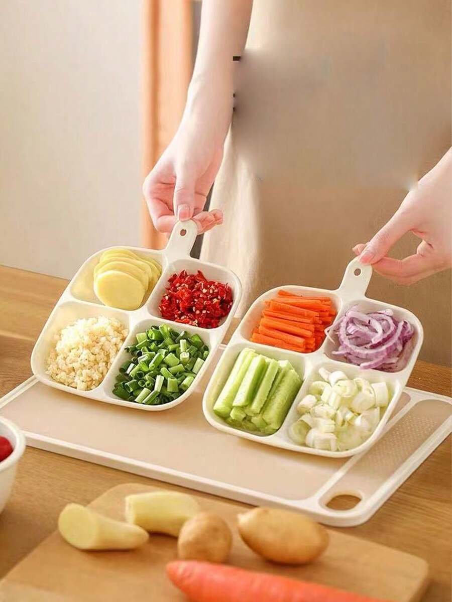 2件套多格托盘，家用厨房壁挂式多功能火锅酱料碟，葱姜蒜备料整理架 - 杏色 - 查看 1