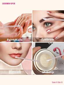 1pc/50pcs/100pcs/200pcs/400pcs/600pcs/800pcs/1000pcs Disposable Lip Brush Wands - Lint-Free Lip Gloss And Lipstick Applicator, Suitable For Makeup - Pink - View 3