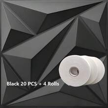 3D PVC墙板，11.8英寸 x 11.8英寸（30厘米 x 30厘米） - 可选10/20/30/40片套装 - 可移除、防水、阻燃 - 适用于客厅/卧室/浴室/商业场所装饰（含胶带）。圣诞节和冬季装饰。新年装饰，将壁纸粘贴在墙上，即可打造墙面艺术。 - 白色 - 查看 24