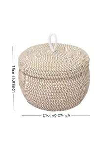 1/2 chiếc Giỏ đan tròn kiểu Bohemian có nắp đậy, thích hợp dùng làm giỏ đựng trứng hoặc giỏ trang trí nhà cửa cho phòng khách, phòng ngủ, phòng học và bàn đầu giường. Cũng thích hợp để đựng điều khiển từ xa, mỹ phẩm, chìa khóa, văn phòng phẩm và nhiều vật dụng nhỏ khác trong phòng ngủ, nhà bếp và phòng khách. - Nhiều màu - Xem 9