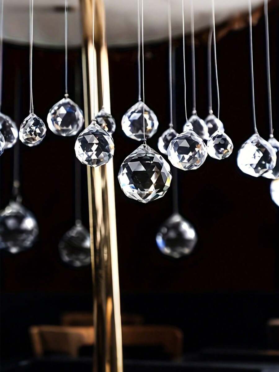 20pcs Classic Glass Crystal Bead Set, Multi-Faceted Teardrop Shape, Suitable For Chandelier, Balcony, Kitchen, Garden Decor And DIY Jewelry Making - Elegant Sunlight Catcher Craft Set For Wedding And Home Decor, Glass Beads For Jewelry Making, Restaurant Decor, Hotel Decor, Bedroom Decor, Living Room Decor - Clear - View 1