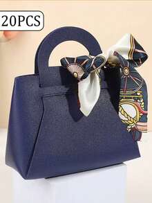 20pcs Leather Gift Bags With Bow, High-Quality Material, Assorted Colors, Wedding/Party Favor Bags, Mini Pouches, Suitable For Various Occasions And Events, Easy To Assemble, Best Gift For Family And Friends