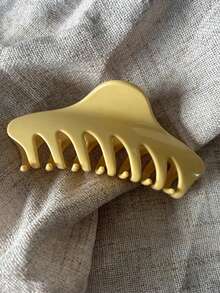 2个/1个 4.33英寸/11厘米 黑色波点和黄色骨纹塑料发夹，时尚百搭优雅简约纯色发爪，适合日常、休闲、派对、海滩、度假、发型设计、洗脸/洗头、化妆、服装配饰，秋季时尚发夹，秋季发饰，冬季发夹，时尚发爪夹，休闲发夹，优雅发夹，夏季 - 彩色 - 查看 4