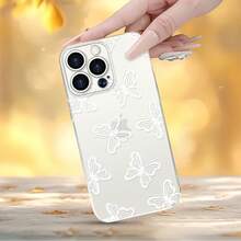 La imagen es completamente blanca, sin elementos perceptibles. Por lo tanto, es imposible generar un título de producto basándose en su contenido. Funda para teléfono con diseño de elementos, compatible con los modelos de  16, 15, 14 Pro Max, 13, 12, 11, XR y XS Plus. Fabricada en silicona TPU, ofrece protección contra golpes y caídas, con función de protección contra caídas y una excelente sensación al tacto. Es el regalo ideal para familiares, amigos y seres queridos. - transparente - Ver 5