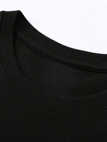 Letter print men's T-shirt, sports T-shirt, casual street style, fan outfit.|  100% cotton | Perfect for fall and winter | Men's autumn wear | Men's tops | Winter base layer | Men's gift | Locally manufactured and shipped - Negro - Ver 3