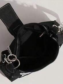 Y2K Style Retro Shoulder Bag For Women, Color Block Crossbody Star Chain Purse Small Bag For Girls, Ladies, Students, Young Professionals, Office Workers, Commuters, School Outings, Stars Hollow Women Bag, 2000s Fashion Style Bag For Women, Halloween Purse Perfect For Fancy Party Halloween Fashion & Gothic Fashion, Best Halloween Gifts For Women - 黑色 - 查看 8