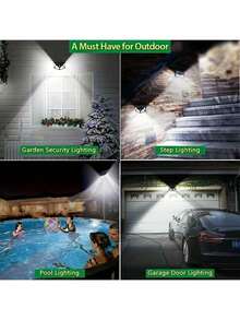 1/2/4/6/8 件装 100 LED 太阳能壁灯，户外太阳能灯，太阳能路径灯，花园灯，超亮太阳能户外灯，3 种模式太阳能运动传感器灯，户外太阳能围栏灯，花园庭院户外安全灯，非常适合万圣节、圣诞节、感恩节礼物