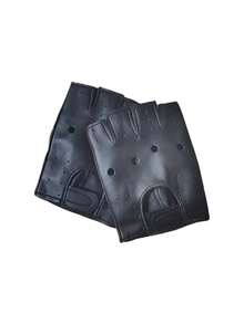 1 Pair Half Finger Breathable Polyester Fitness Gloves - Black - View 6