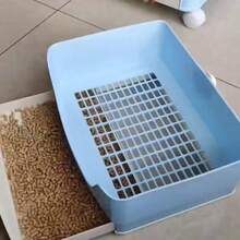 Caja de arena extra grande para conejos, caja de arena para mascotas de estilo cajón de plástico con agujero de drenaje, caja de arena a prueba de salpicaduras para gatos, diseño fácil de limpiar - Inodoro de cuatro esquinas estilo cajón - Ver 3