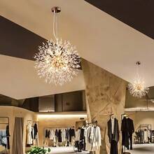 2026升级版豪华蒲公英烟花吊灯 - 水晶枝条材质，光线折射更美，适用于客厅、餐厅、卧室及现代家居装饰，三色调光，含9个LED灯泡，110-240V - 彩色 - 查看 8