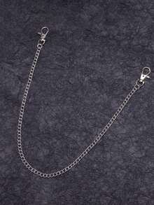 1pc Minimalist Metal Pant Chain, Unisex Punk Style Waist Chain, Versatile Accessory For Jeans, Suits, Everyday Wear - Silver - View 6