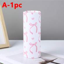 1个粉色蝴蝶结车载纸巾盒，圆形纸巾筒，花朵蝴蝶结设计，耐用纸巾收纳盒，内含40张面巾纸，适用于汽车、家庭、办公室和浴室，装饰性蝴蝶结设计，适合生日、婚礼和派对，时尚配饰。 - 彩色 - 查看 11