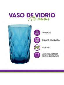 EstiloJuego De 6 Vasos De Vidrio Alto Uso Rudo Color Verde|   Apto Para Lavavajillas Ultraresistentes|   335 Ml O 11.3 OzVersióN Mejorada - azul - Ver 7