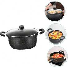 26CM Non-Stick Soup Pot Maifanite Soup Pot Handle Small Saucepan For Cooking Pan - Black - View 7
