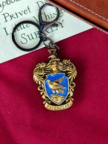 Harry Potter 1个复古霍格沃茨魔法世界四大学院钥匙扣，复古哈利波特格兰芬多、斯莱特林、赫奇帕奇、拉文克劳学院钥匙圈，适用于包包、手机壳装饰，粉丝配件钥匙扣，返校礼物 - 彩色 - 查看 9