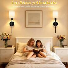 Lámparas de Pared Inalámbricas Juego de 2,KUAEAY Apliques de Pared Recargables con Bombillas y Remote Control, 12 colores RGB regulables, Luces para Decoración Dormitorio y Sala de Estar - Nergo - Ver 6