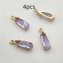 2/4/5/6/10 件金属镀锡玻璃泪珠吊坠，中式发饰，流苏，耳环，头饰 DIY 珠宝配件