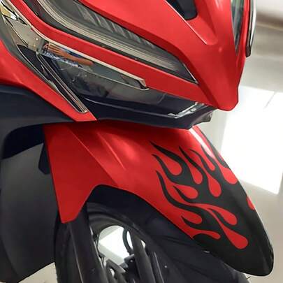 耐热防水摩托车/电动自行车炫酷火焰贴纸，带有鸟居式轮毂图案，适合夜间骑行和赛道日，通用型，适用于所有摩托车、电动自行车和电动车，非常适合个性化定制。