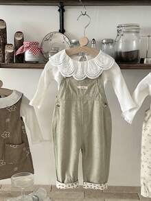 Baju Terusan Bayi Perempuan INS Minimalis Warna Hijau untuk Aktivitas Luar Ruangan, Musim Semi/Gugur - Hijau - View 3