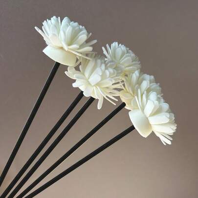 5/20/50pcs Set Fragrance Diffuser Rattan Sticks & White Foam Flower Decor, Fiber Fragrance Diffuser Rods, Home Decor Accessories Suitable For Bedroom, Office, Bathroom, Wedding Party And More