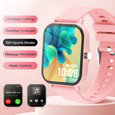 Reloj inteligente de pantalla táctil completa: compatible con llamadas inalámbricas, podómetro, control de música, cámara remota, reloj despertador y otras funciones. Adecuado para teléfonos Android/iOS, tanto para hombres como para mujeres. Equipado con una batería de 260mAh. Una opción de regalo ideal para Año Nuevo, Acción de Gracias y Navidad.