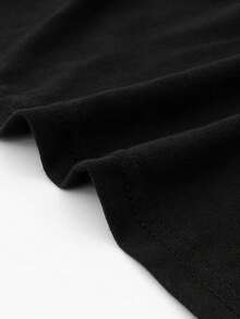 Damen Sommer/Herbst T-Shirt aus reiner Baumwolle, Streetstyle Grafik, lässig sportlich, lockere Passform, große Größen - Schwarz - Übersicht 8