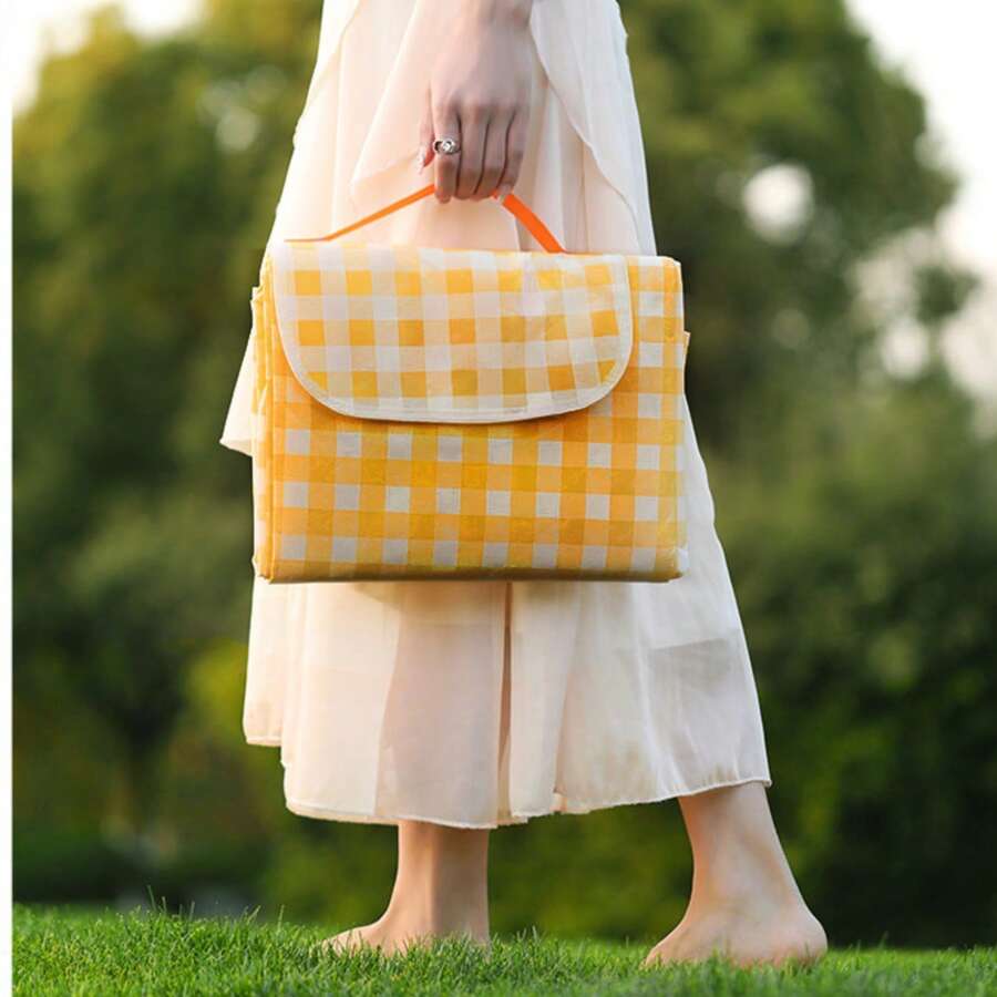 Esterilla para picnic al aire libre, esterilla acolchada resistente a la humedad para acampar, esterilla a cuadros impermeable para acampar, picnic, playa - Huang Ge - Ver 1
