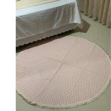 Round Rug, 100% Cotton, Very Soft! Machine Washable. - Pink Morocco - View 4