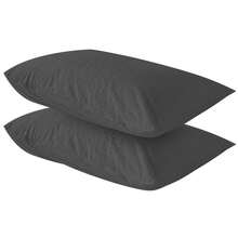AMOROSA 2 Pieza Fundas para Almohadas Impermeable de Tela Tipo Toalla Resistentes a las Arrugas,Desvanecimiento Suave y Transpirable con Cierre de Sobre(50x80cm),Lavable Absorbente para Dormitorio Hogar y Hotel,Regreso a Clases(Sin Almohada)-Negro - Negro - Ver 8