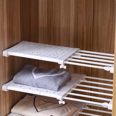 Erweiterbares, verstellbares Regalsystem für den Kleiderschrank, wandmontiertes Kleiderschrank-Trennregal, geeignet für Heimorganisation und Aufbewahrung