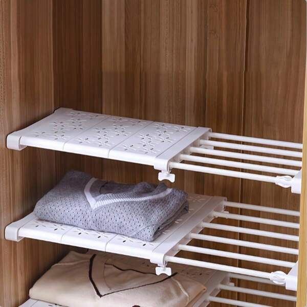 Erweiterbares, verstellbares Regalsystem für den Kleiderschrank, wandmontiertes Kleiderschrank-Trennregal, geeignet für Heimorganisation und Aufbewahrung