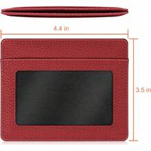 Fintie - portafolios delgada y minimalista con bolsillo frontal, con bloqueo RFID, tarjetero con ventana de identificación, para hombres y mujeres - Amapola roja - Ver 6