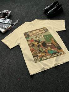 The Miseducation Of Lauryn Hill Graphic Plus Size T-Shirt, Apricot Women's Casual Printed Summer T-Shirt, Great For Beach And Vacation - Màu be - Xem 3