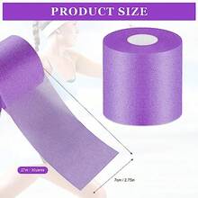 Nuanchu 30 Yardas Pre-Wrap Athletic Tape Foam Underwrap Tape Sports Foam Underwrap Bandage Cinta De Espuma Atlética Para Muñecas Codos Rodillas Tobillos Cabello 2.76 Pulgadas Morado - como en la foto - Ver 2