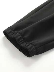 Manfinity Streetrush Women's Solid Color Pants, Suitable For All Seasons, Soft And Comfortable Fabric, Suitable For Running, Fitness And Daily Wear, Women's Black Jogger Pants - Black - View 8